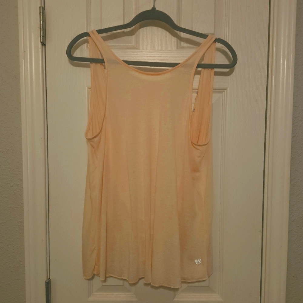Indygena Sleeveless Cowl-Back Sheer Relaxed Fit Tank Top Pink One Size